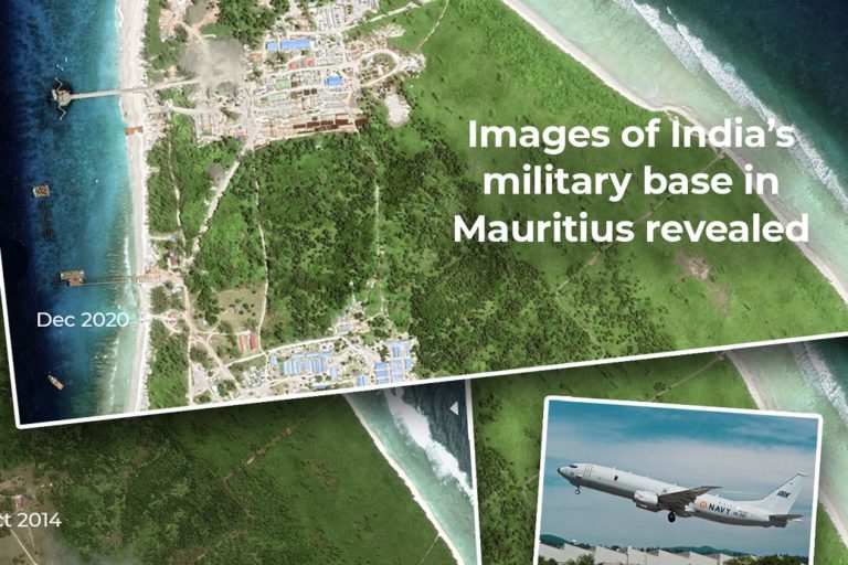 މޮރިޝަސްގައި ހަދާ އިންޑިއާގެ އަސްކަރީ ބޭސްގެ ފޮޓޯތަކެއް | ފޮޓޯ: އަލްޖަޒީރާ